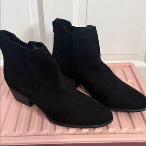 Massini Black Suede Ankle Booties